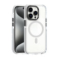 For iPhone 15 Pro Dual-color MagSafe TPU Hybrid Clear PC Shockproof Phone Case(White) - iPhone 15 Pro Cases by PMC TechLife | Online Shopping South Africa | PMC TechLife