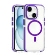 For iPhone 15 Plus Dual-color MagSafe TPU Hybrid Clear PC Shockproof Phone Case(Purple) - iPhone 15 Plus Cases by PMC TechLife | Online Shopping South Africa | PMC TechLife