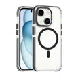 For iPhone 15 Dual-color MagSafe TPU Hybrid Clear PC Shockproof Phone Case(Black) - iPhone 15 Cases by PMC TechLife | Online Shopping South Africa | PMC TechLife