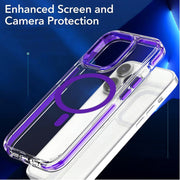 For iPhone 14 Pro Dual-color MagSafe TPU Hybrid Clear PC Shockproof Phone Case(Black)