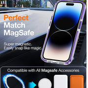 For iPhone 15 Pro Dual-color MagSafe TPU Hybrid Clear PC Shockproof Phone Case(White)