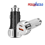 YSY-310PD 38W PD20W USB-C + QC3.0 18W USB Dual Port Fast Car Charger(White)