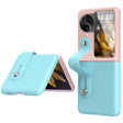 For OPPO Find N3 Flip Wrist-strap Plain Leather Phone Case(Pink) - Find N3 Flip Cases by PMC TechLife | Online Shopping South Africa | PMC TechLife