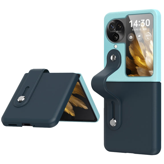 For OPPO Find N3 Flip Wrist-strap Plain Leather Phone Case(Gourin)