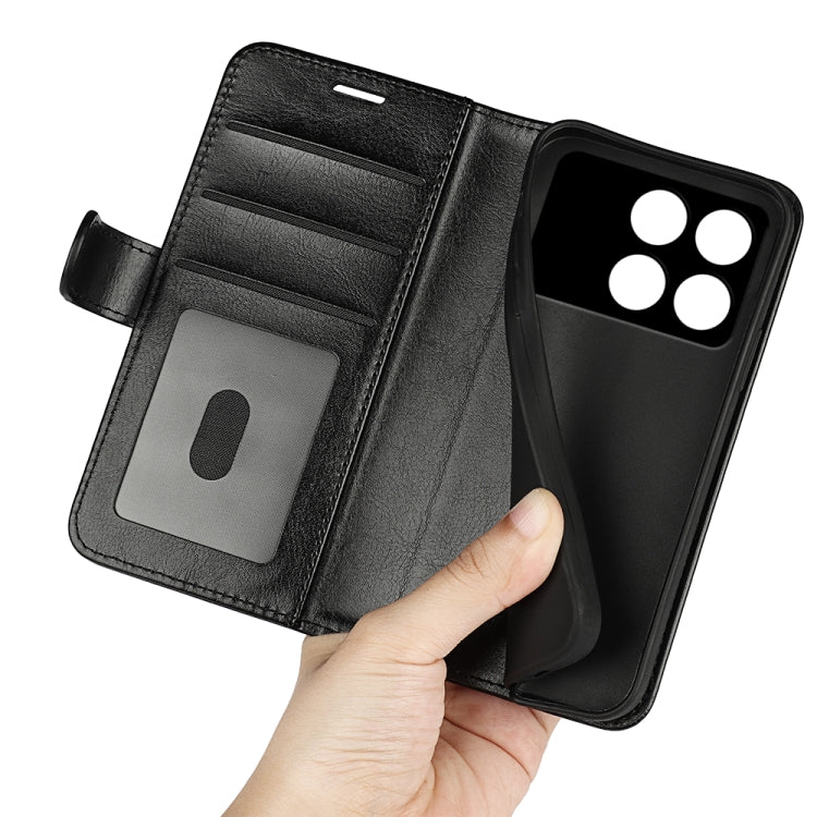 For Xiaomi Redmi K70 R64 Texture Horizontal Flip Leather Phone Case(Black)