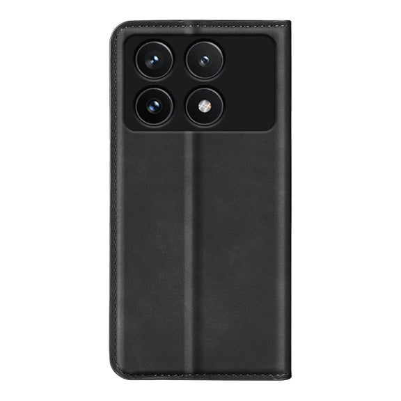 For Xiaomi Redmi K70 Retro-skin Magnetic Suction Leather Phone Case(Black)
