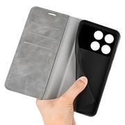 For Xiaomi Redmi K70 Retro-skin Magnetic Suction Leather Phone Case(Grey)
