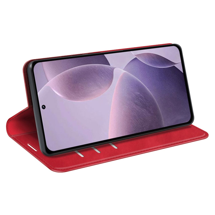 For Xiaomi Redmi K70 Retro-skin Magnetic Suction Leather Phone Case(Red)