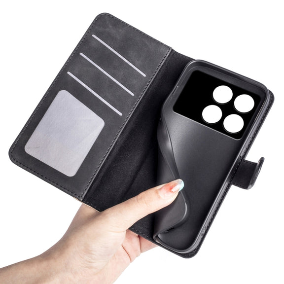 For Xiaomi Redmi K70 Stitching Horizontal Flip Leather Phone Case(Black)