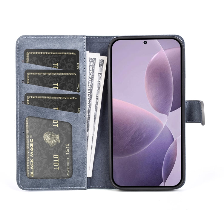 For Xiaomi Redmi K70 Stitching Horizontal Flip Leather Phone Case(Blue)