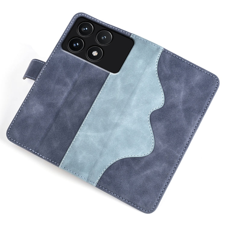 For Xiaomi Redmi K70 Stitching Horizontal Flip Leather Phone Case(Blue)