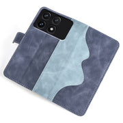 For Xiaomi Redmi K70 Stitching Horizontal Flip Leather Phone Case(Blue)