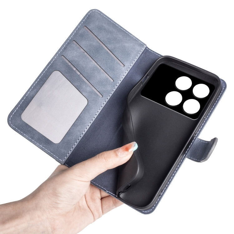 For Xiaomi Redmi K70 Stitching Horizontal Flip Leather Phone Case(Blue)