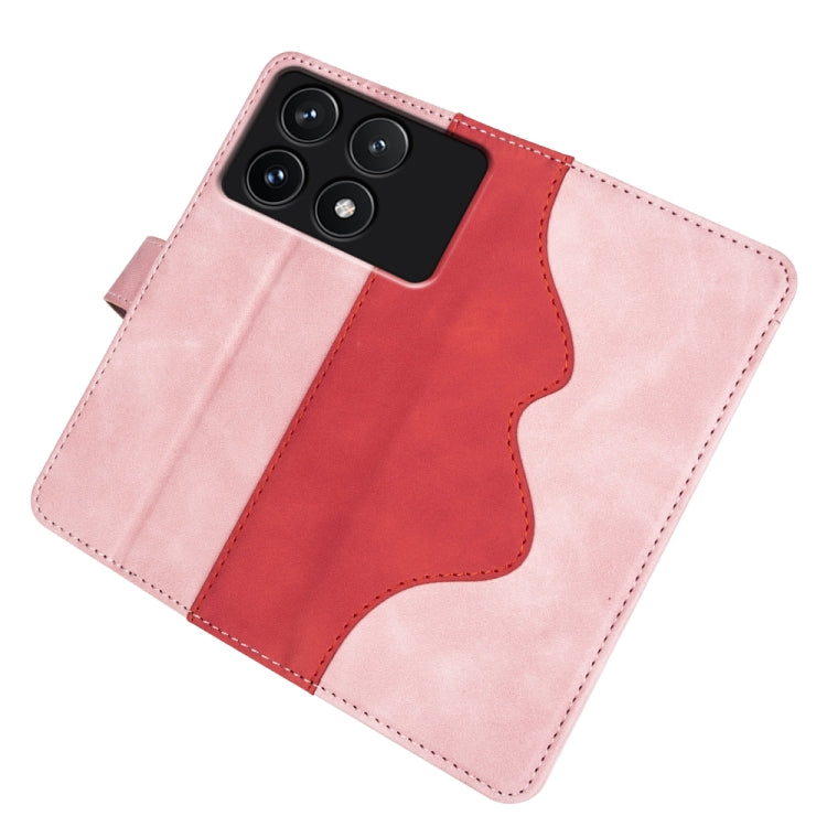 For Xiaomi Redmi K70 Stitching Horizontal Flip Leather Phone Case(Red)