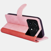 For Xiaomi Redmi K70 Stitching Horizontal Flip Leather Phone Case(Red)