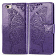 For iPhone 16e Butterfly Love Flower Embossed Leather Phone Case(Purple) - iPhone 16e Cases by PMC TechLife | Online Shopping South Africa | PMC TechLife | Buy Now Pay Later Mobicred