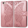 For iPhone 16e Butterfly Love Flower Embossed Leather Phone Case(Rose Gold) - iPhone 16e Cases by PMC TechLife | Online Shopping South Africa | PMC TechLife | Buy Now Pay Later Mobicred