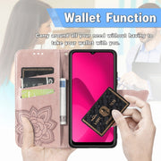 For iPhone 16 Plus Butterfly Love Flower Embossed Leather Phone Case(Black)