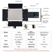 VLOGLITE W660S For Video Film Recording 3200-5600K Lighting LED Video Light with Tripod, Plug:UK Plug