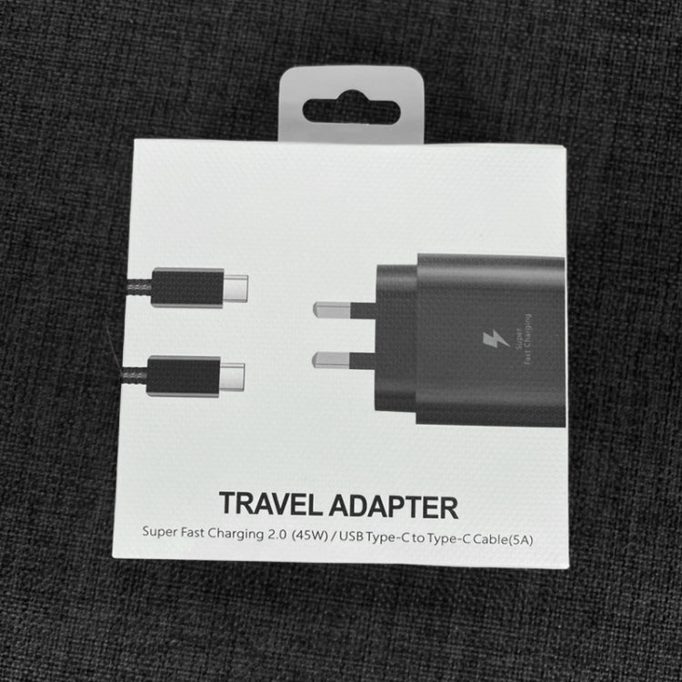 M135 PPS / PD 45W USB-C / Type-C Port Fast Charger with 5A Type-C to Type-C Cable, AU Plug(Black)