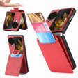 For OPPO Find N3 Flip Litchi PU Ring Holder Wallet Phone Case(Red) - Find N3 Flip Cases by PMC TechLife | Online Shopping South Africa | PMC TechLife