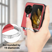 For OPPO Find N3 Flip Litchi PU Ring Holder Wallet Phone Case(Red)