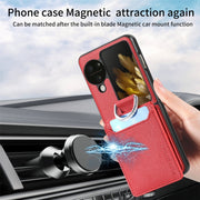 For OPPO Find N3 Flip Litchi PU Ring Holder Wallet Phone Case(Red)