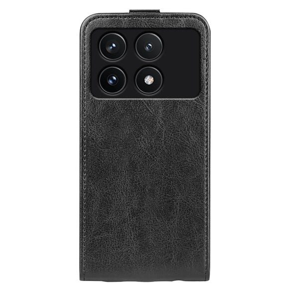 For Xiaomi Redmi K70 R64 Texture Single Vertical Flip Leather Phone Case(Black)