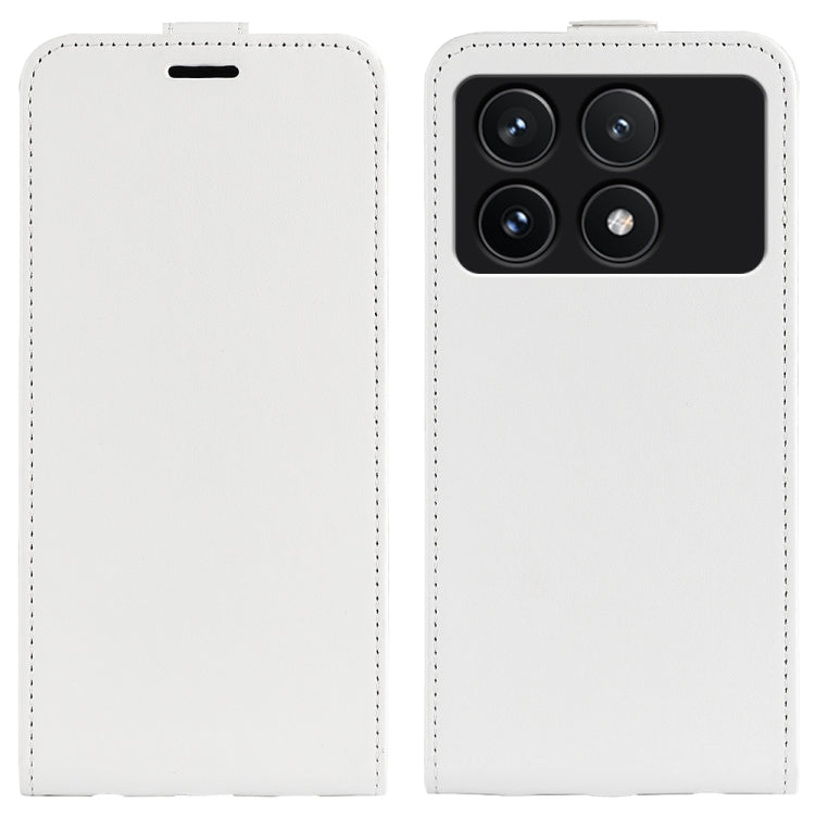 For Xiaomi Redmi K70 R64 Texture Single Vertical Flip Leather Phone Case(White)