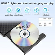 BT699 USB / Type-C External Optical Drive Case Laptop DVD Burner Portable Slim Disc Player