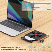 048 Type-C Optical Drive Portable DVD-RW External USB Optical Drive Laptop DVD Burner