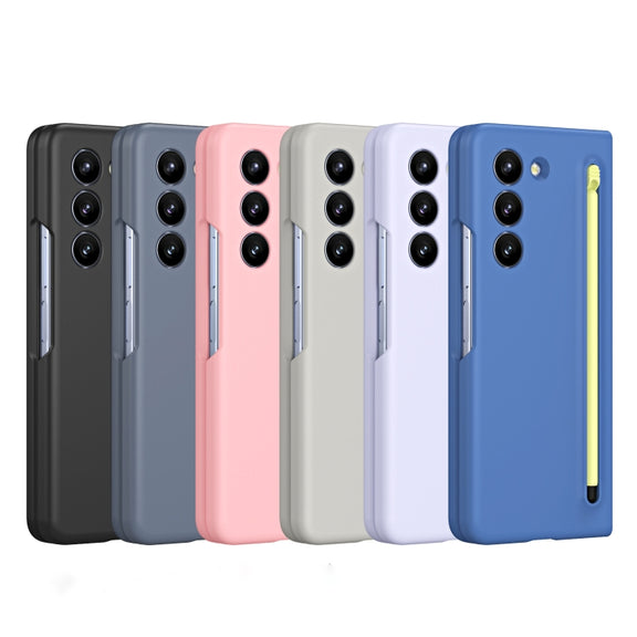 For Samsung Galaxy Z Fold5 5G Skinfeel Shockproof Phone Case with Pen(Light Gray)