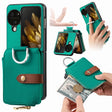 For OPPO Find N3 Flip Vertical Flip Zipper Wallet Ring Leather Phone Case(Green) - Find N3 Flip Cases by PMC TechLife | Online Shopping South Africa | PMC TechLife | Buy Now Pay Later Mobicred