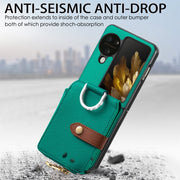 For OPPO Find N3 Flip Vertical Flip Zipper Wallet Ring Leather Phone Case(Green)
