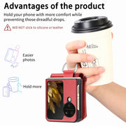 For OPPO Find N3 Flip Vertical Flip Zipper Wallet Ring Leather Phone Case(Red)