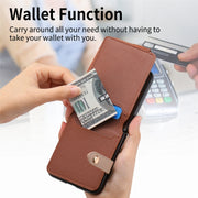 For OPPO Find N3 Flip Vertical Flip Zipper Wallet Ring Leather Phone Case(Brown)