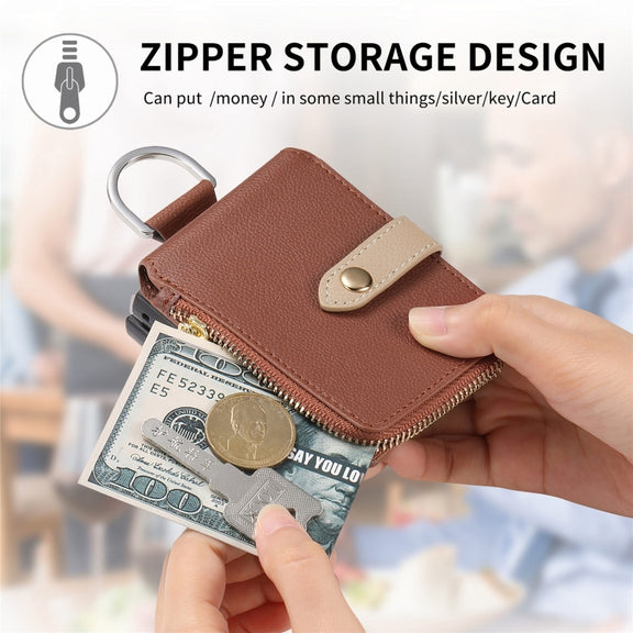 For OPPO Find N3 Flip Vertical Flip Zipper Wallet Ring Leather Phone Case(Brown)
