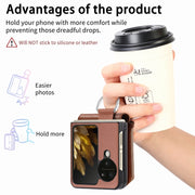 For OPPO Find N3 Flip Vertical Flip Zipper Wallet Ring Leather Phone Case(Brown)