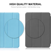 For Redmi Pad SE 11.0 ENKAY Tri-fold Custer Texture Leather Smart Tablet Case(Dark Blue)