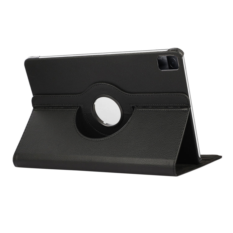For Redmi Pad SE 11.0 ENKAY Hat-Prince 360 Degree Rotation Litchi Leather Smart Case(Black)