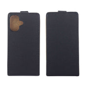 For iPhone 16 Vertical Flip Leather Phone Case with Card Slot(Black)