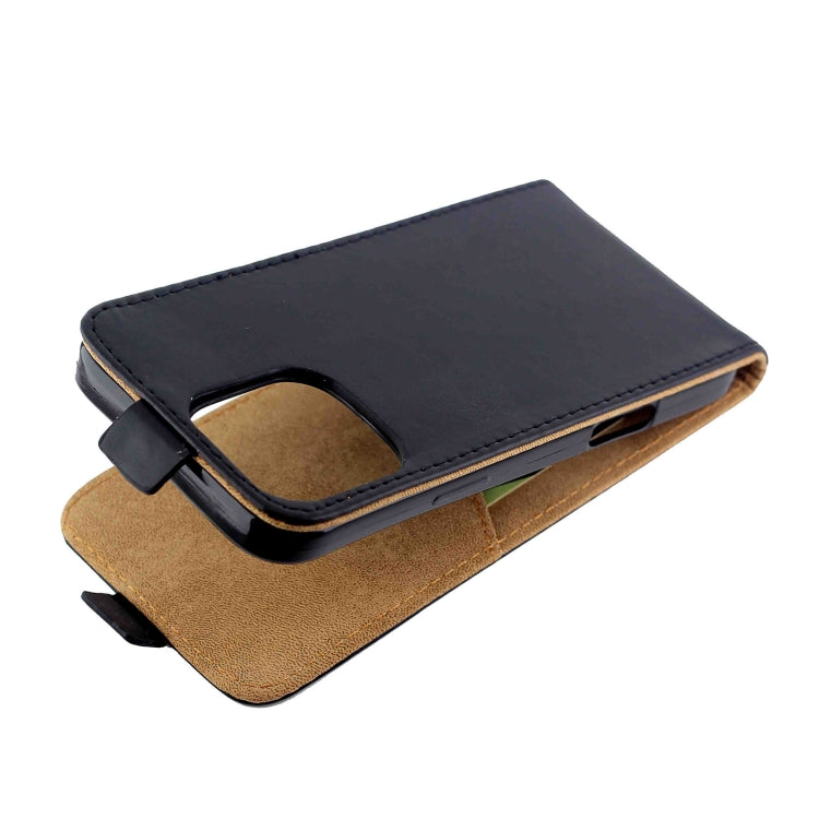 For iPhone 16 Pro Vertical Flip Leather Phone Case with Card Slot(Black)