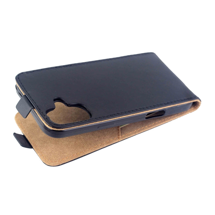 For iPhone 16 Plus Vertical Flip Leather Phone Case with Card Slot(Black)
