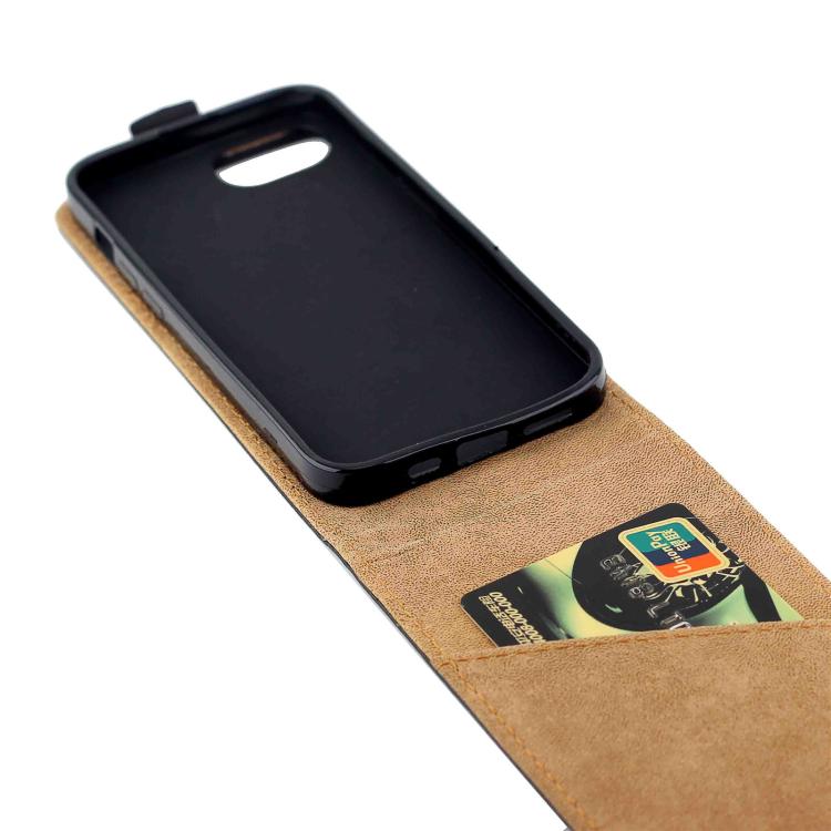 For iPhone 16e Vertical Flip Leather Phone Case with Card Slot(Black)