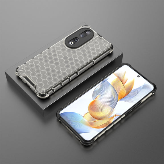 For Honor 90 Shockproof Honeycomb Phone Case(Black)
