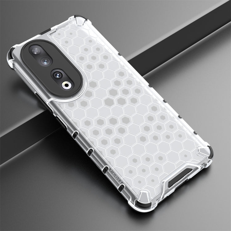 For Honor 90 Shockproof Honeycomb Phone Case(White)