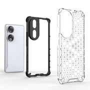 For Honor 90 Shockproof Honeycomb Phone Case(White)