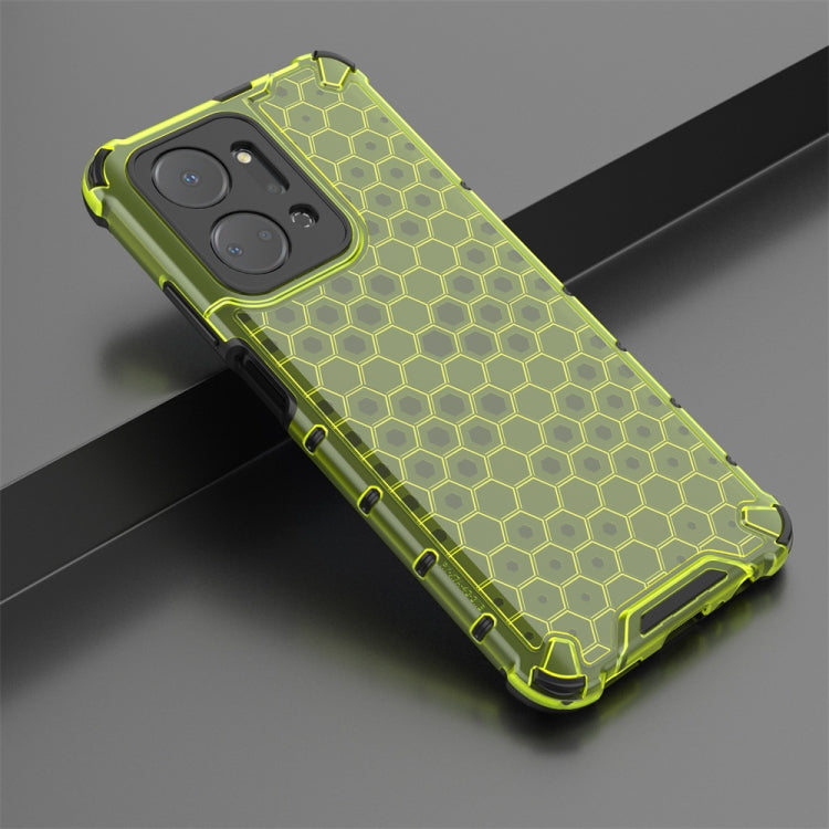 For Honor X7A Shockproof Honeycomb Phone Case(Green)