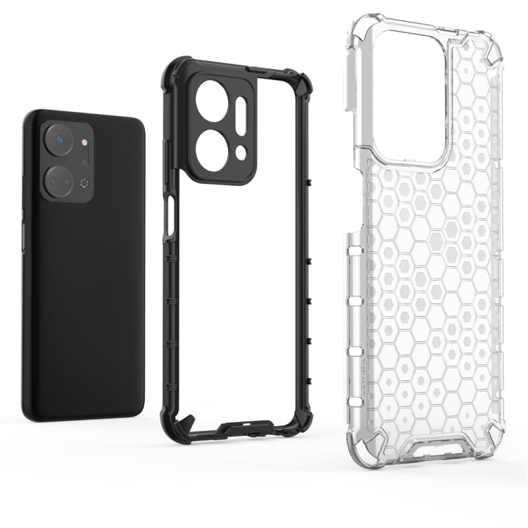 For Honor X7A Shockproof Honeycomb Phone Case(Green)