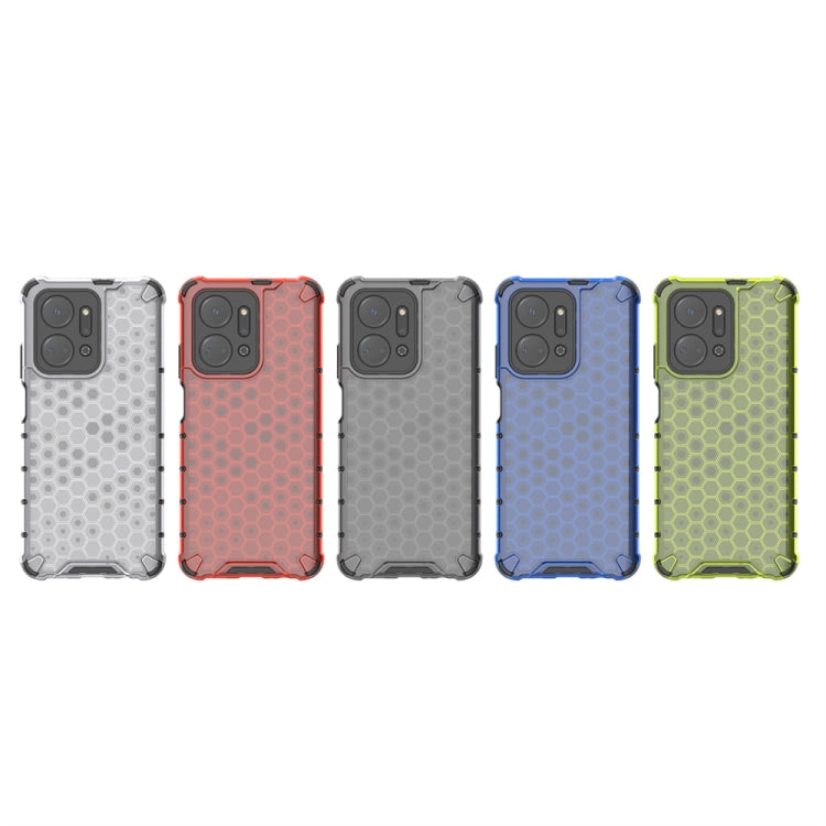 For Honor X7A Shockproof Honeycomb Phone Case(Green)